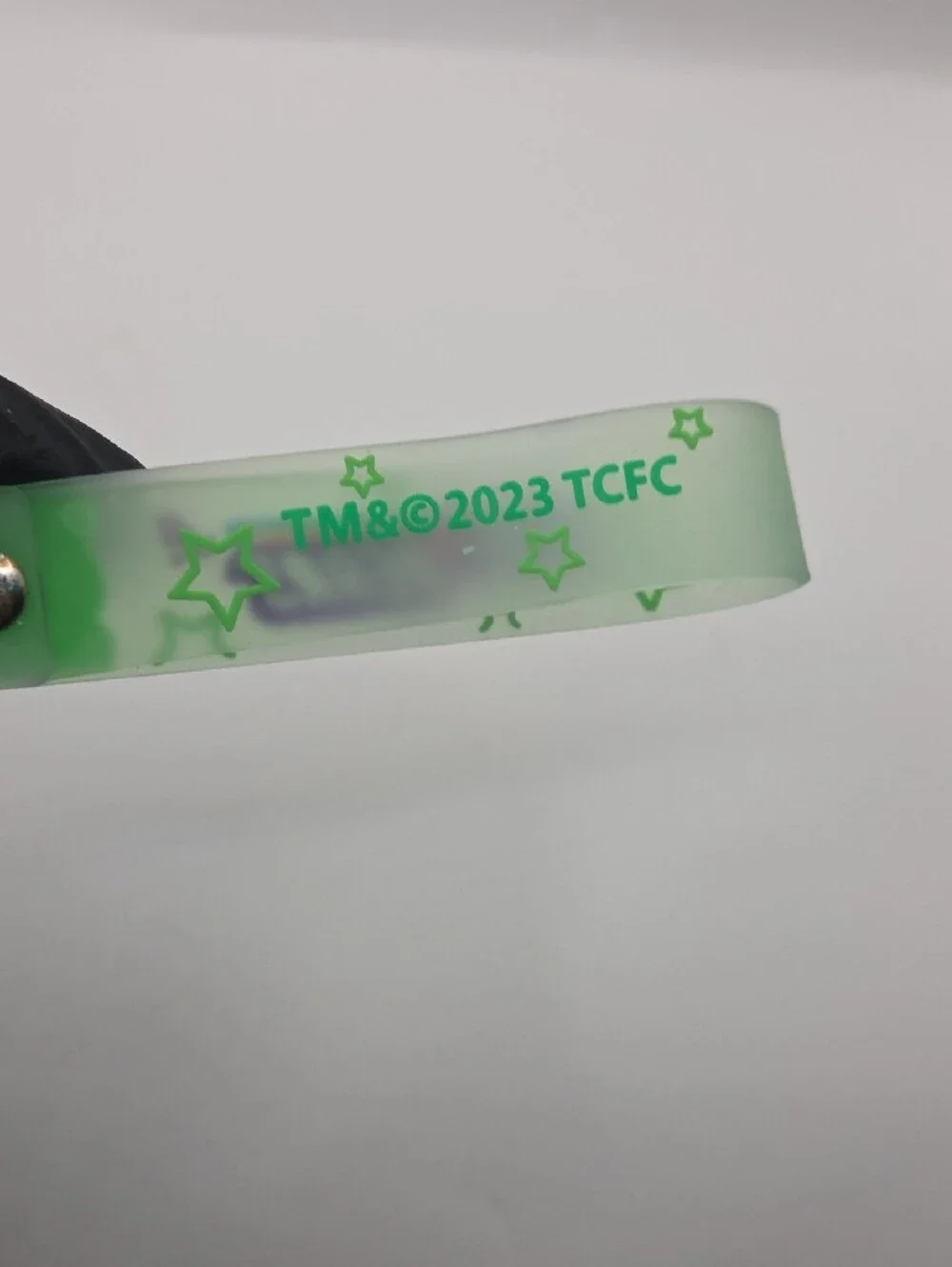 Care Bears Green Glitter Silicone Phone Strap Keychain- Chipped On End